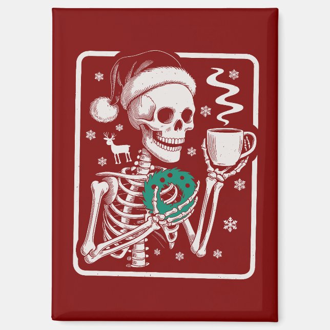 Murder Shows Friends Horror Tee Skeleton Christmas Magnet (Front)