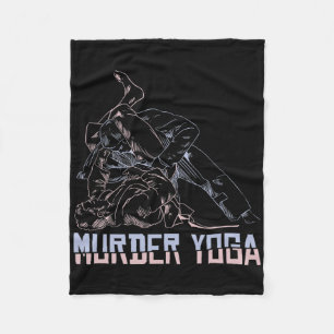Murder Yoga Bjj Grapling Vintage Jujutsu Martial A Fleece Blanket