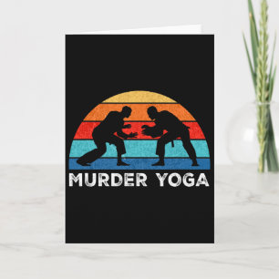 Murder Yoga Funny Jiu-jitsu Retro Sunset Bjj Humou Card