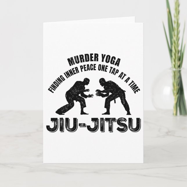 Murder Yoga Inner Peace Jiu-jitsu Funny Grappling  Card (Front)