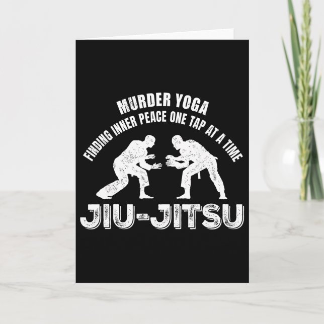 Murder Yoga Inner Peace Jiu-jitsu Funny Grappling  Card (Front)
