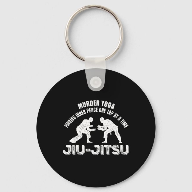 Murder Yoga Inner Peace Jiu-jitsu Funny Grappling  Key Ring (Front)