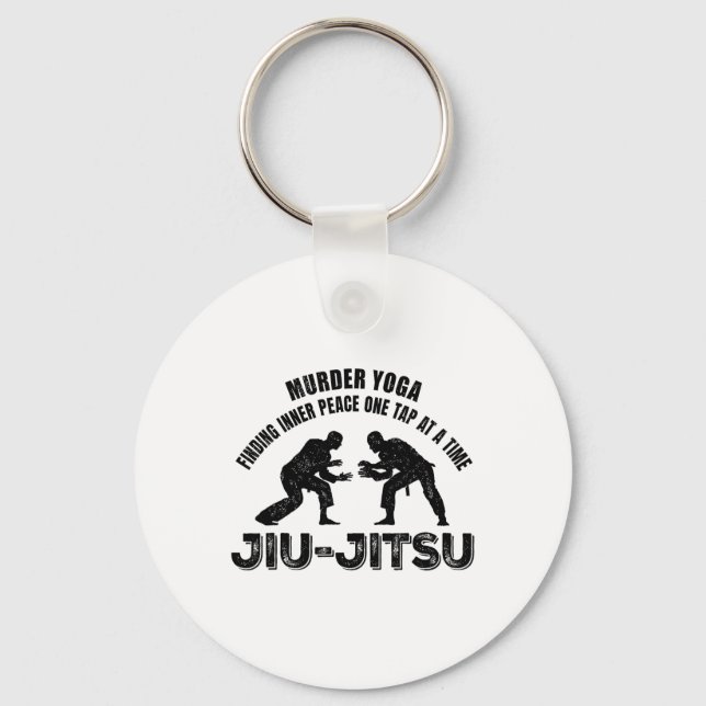 Murder Yoga Inner Peace Jiu-jitsu Funny Grappling  Key Ring (Front)