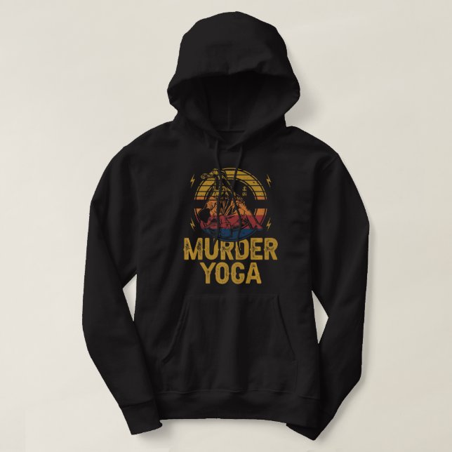 Murder Yoga Vintage Brazilian Jiu Jitsu Wrestling. Hoodie (Design Front)