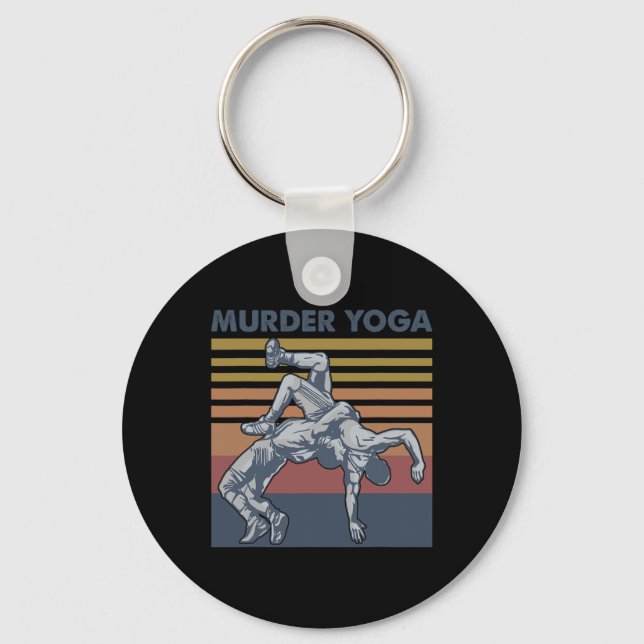 Murder Yoga Vintage Retro Funny  Key Ring (Front)