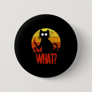 Murderous Black Psycho Cute Cat What Knife Christm 6 Cm Round Badge