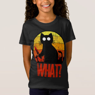 Murderous Black Psycho Cute Cat What Knife Christm T-Shirt