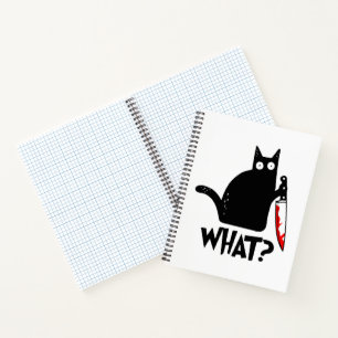 Murderous Cat With Knife Notebook
