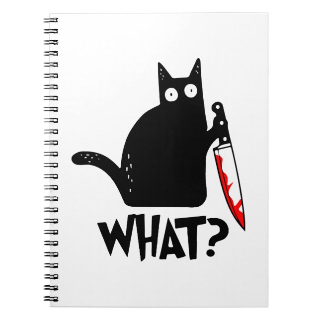 Murderous Cat With Knife Notebook (Front)