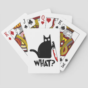 Murderous Cat With Knife Playing Cards