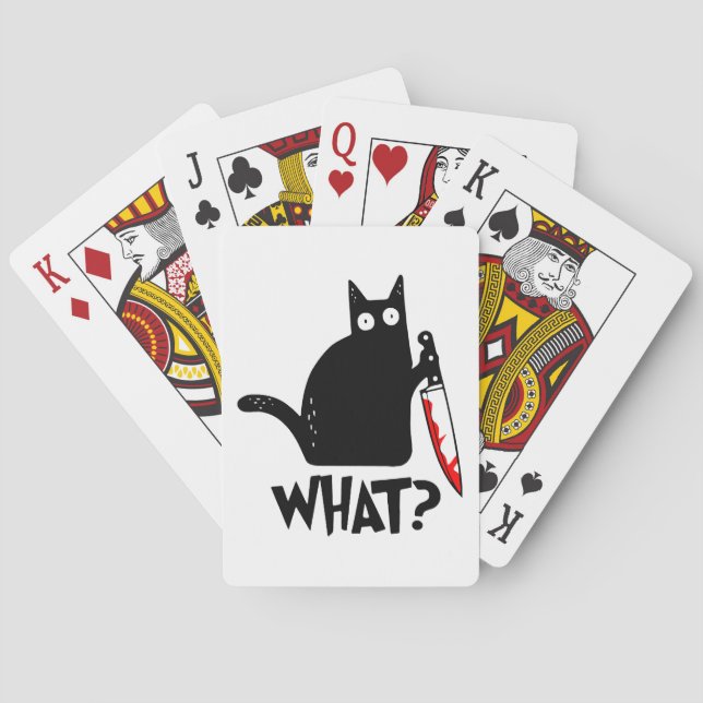 Murderous Cat With Knife Playing Cards (Back)