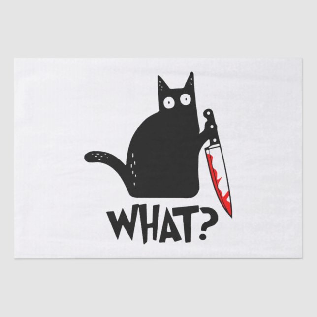 Murderous Cat With Knife Tissue Paper (Front)