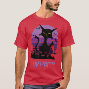 Murderous Cat with Knife What Halloween Cat Funny T-Shirt