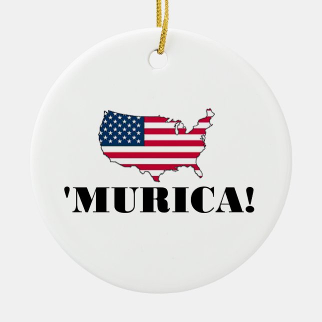Murica Flag Ceramic Tree Decoration (Front)