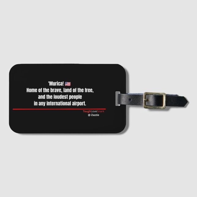 'Murica! Funny Patriotic Luggage Tag (Front Horizontal)
