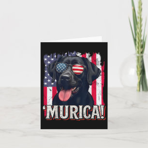 Murica Labrador Retriever 4th Of July American Fla Card