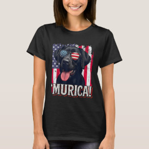 Murica Labrador Retriever 4th Of July American Fla T-Shirt