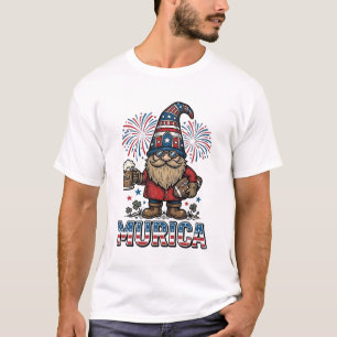 Murica Patriotic Gnome Beer Vintage Shirt Design_1