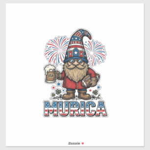 Murica Patriotic Gnome Beer Vintage Shirt Design_1