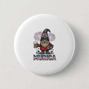 Murica Patriotic Gnome Beer Vintage Shirt Design_1 6 Cm Round Badge