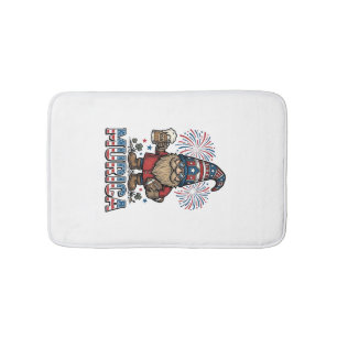 Murica Patriotic Gnome Beer Vintage Shirt Design_1 Bath Mat