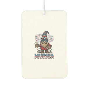 Murica Patriotic Gnome Beer Vintage Shirt Design_1 Car Air Freshener