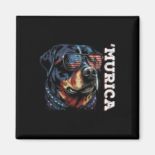 Murica Patriotic Rottweiler 4th Of July Dog Magnet