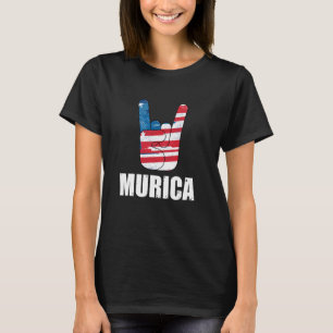Murica Rock Sign - 4th of July USA Vintage America T-Shirt