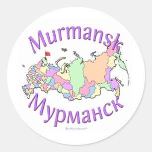 Murmansk Russia Map Classic Round Sticker