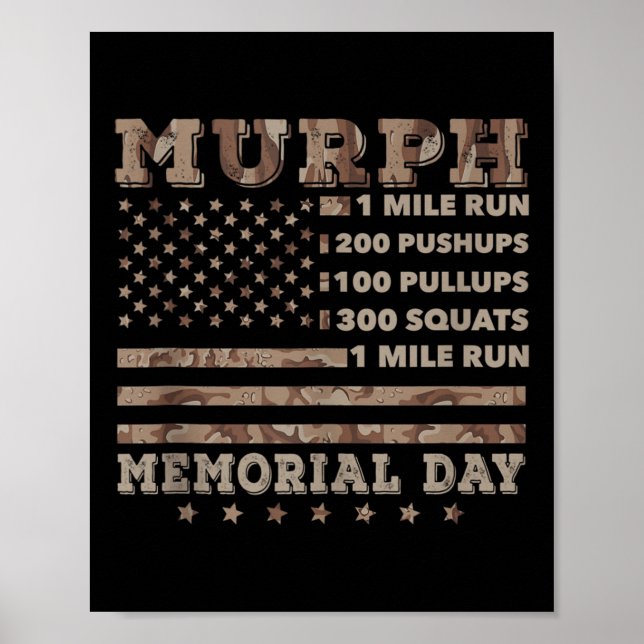 Murph 2021 Workout Challenge American Memorial Poster (Front)