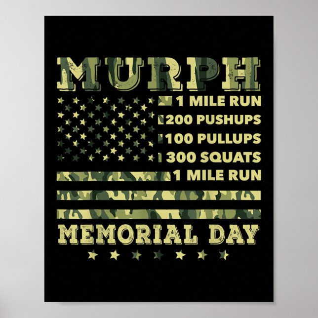 Murph 2021 Workout Challenge American Memorial Poster (Front)