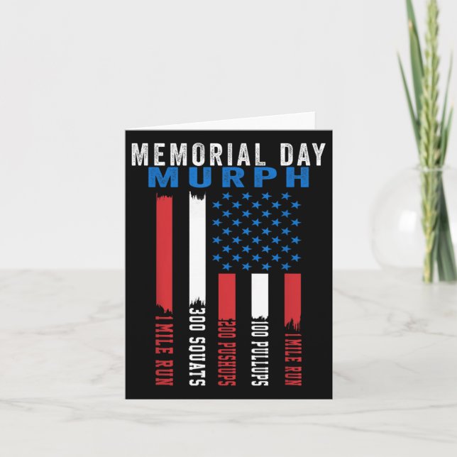 Murph Challenge American Memorial Day Workout Gym Card (Front)