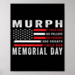 Murph challenge american memorial day workout gym  poster