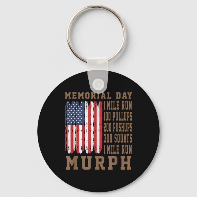 Murph Challenge Memorial Day Workout American Key Ring (Front)