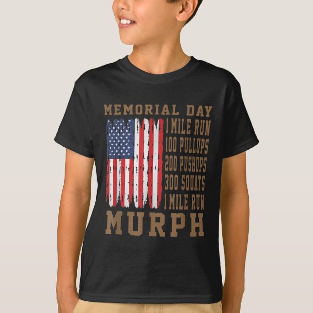Murph Challenge Memorial Day Workout American T-Shirt (Front)