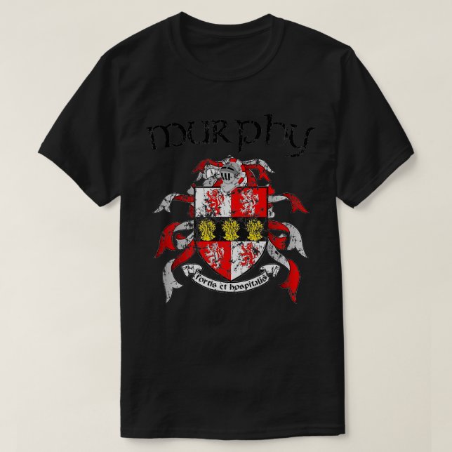 Murphy Family Crest Coat of Arms Surname Gifts  T-Shirt (Design Front)