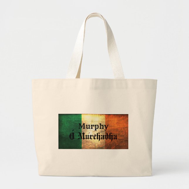 Murphy Irish Flag Large Tote Bag (Front)