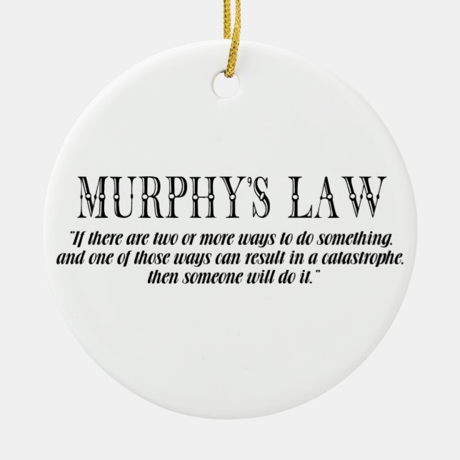 Murphy’s law ceramic tree decoration (Front)