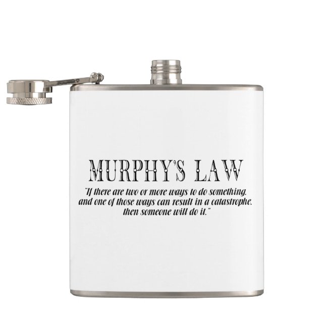 Murphy’s law hip flask (Opened)