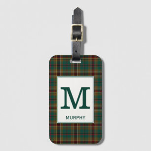 Murphy Tartan Green and Brown Plaid Pattern Luggage Tag