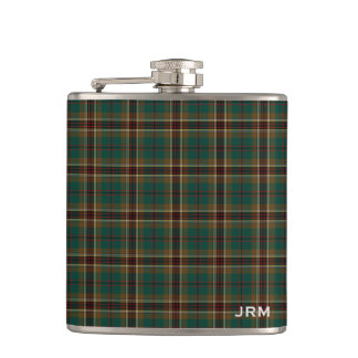 Murphy Tartan Monogram Irish Plaid Hip Flask
