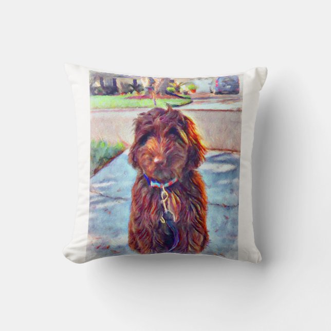 Murphy the Labradoodle Cushion (Front)