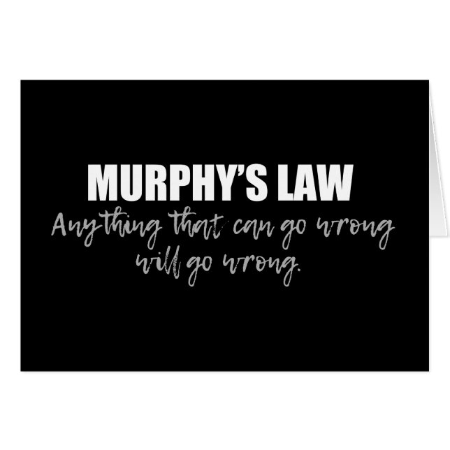 Murphy's Law Science Adage Card (Front Horizontal)