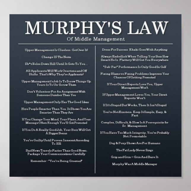 Murphys Laws of Middle Management Poster (Front)