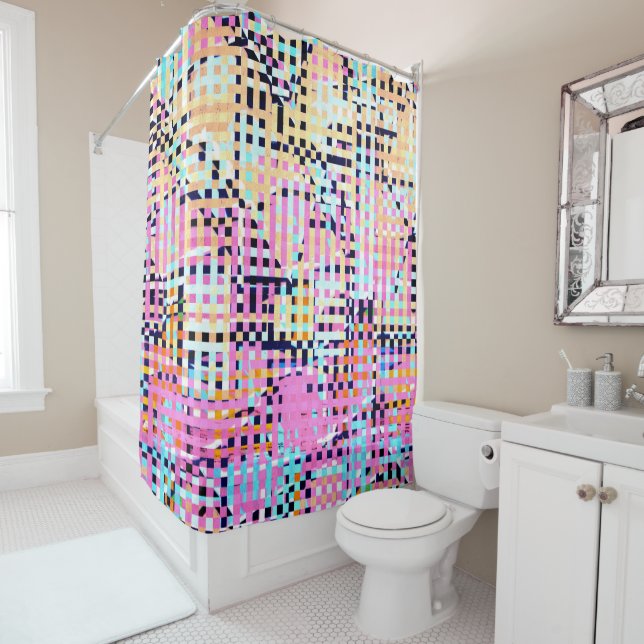 Murray Abstract Pattern Shower Curtain (In Situ)