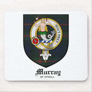 Murray Clan Crest Badge Tartan Mouse Pad