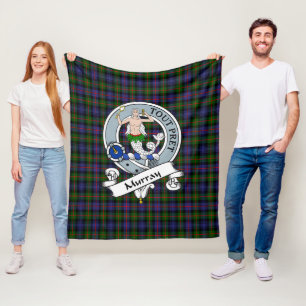 Murray Dysart of Atholl Modern Clan Badge Tartan P Fleece Blanket