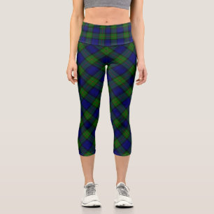 Murray tartan blue green plaid capri leggings