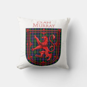 Murray Tartan Scottish Plaid Lion Rampant Cushion