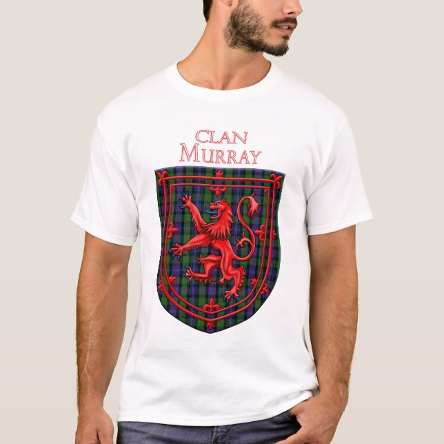 Murray Tartan Scottish Plaid Lion Rampant T-Shirt (Front)
